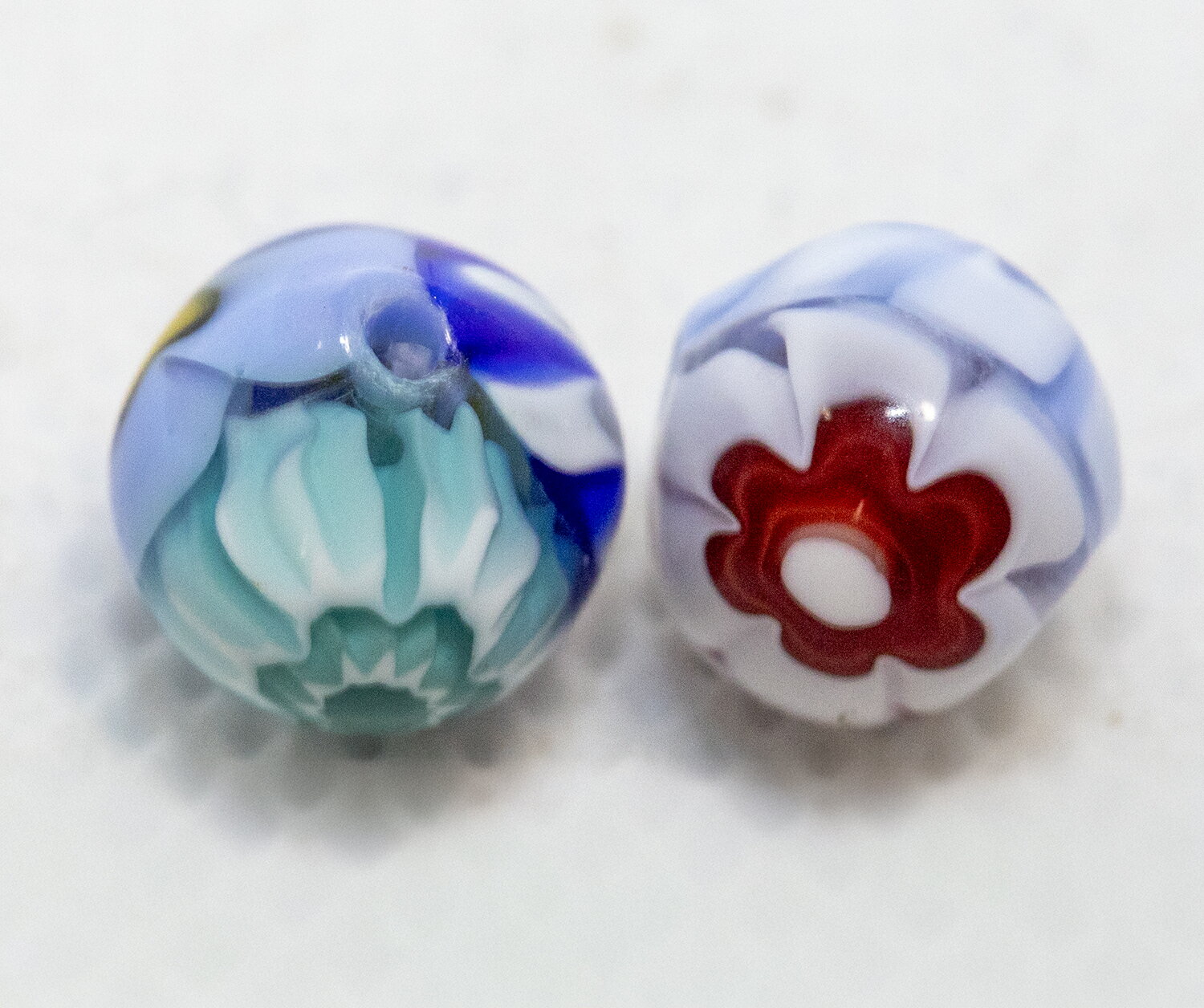 ベネチアンビーズ モレッティ マルチカラー 8ミリ 2個入り ビーズパーツ アクセサリーパーツ