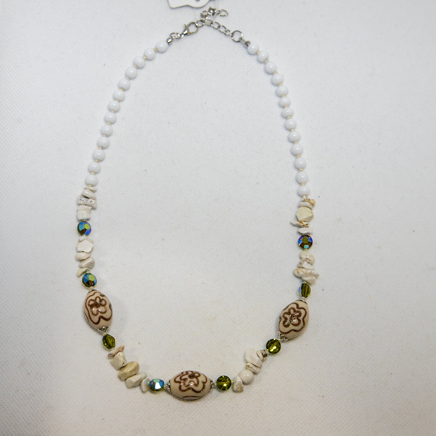 手作り ビーズキット ノースカロライナ ネックレス ホワイト ボヘミアンビーズ ビーズアクセサリー ハンドメイド