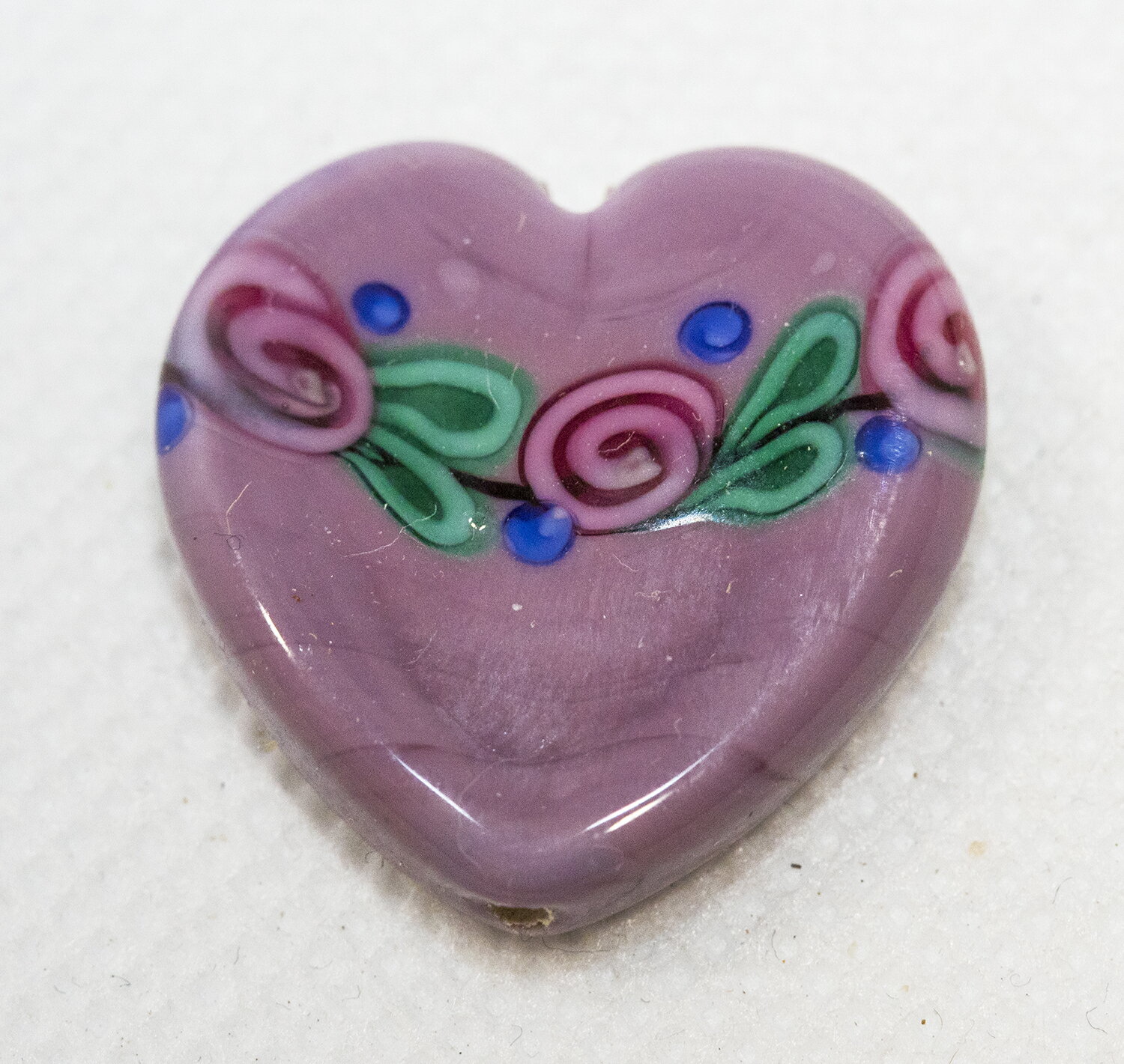 ボヘミアンビーズ フラットハート パープル チェコビーズ ビーズパーツ アクセサリーパーツ