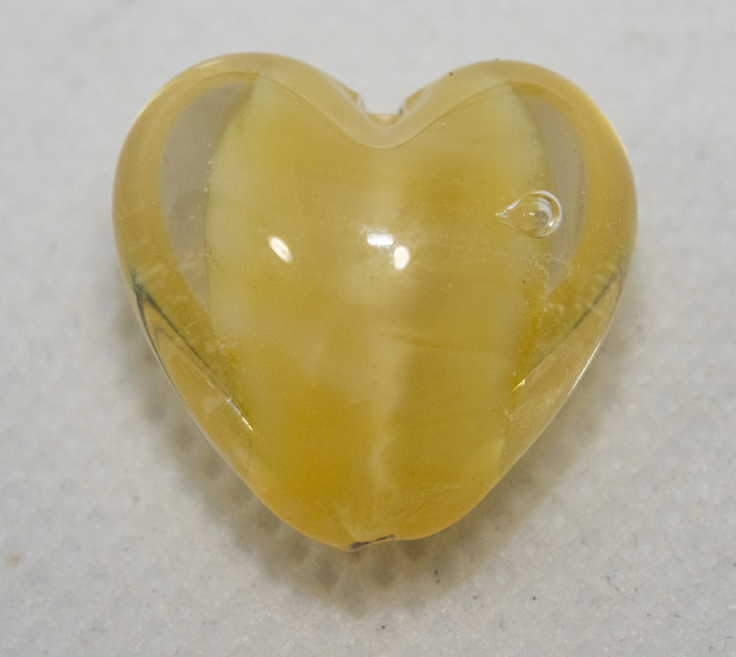 ボヘミアンビーズ キャンディハート イエロー チェコビーズ ビーズパーツ アクセサリーパーツ