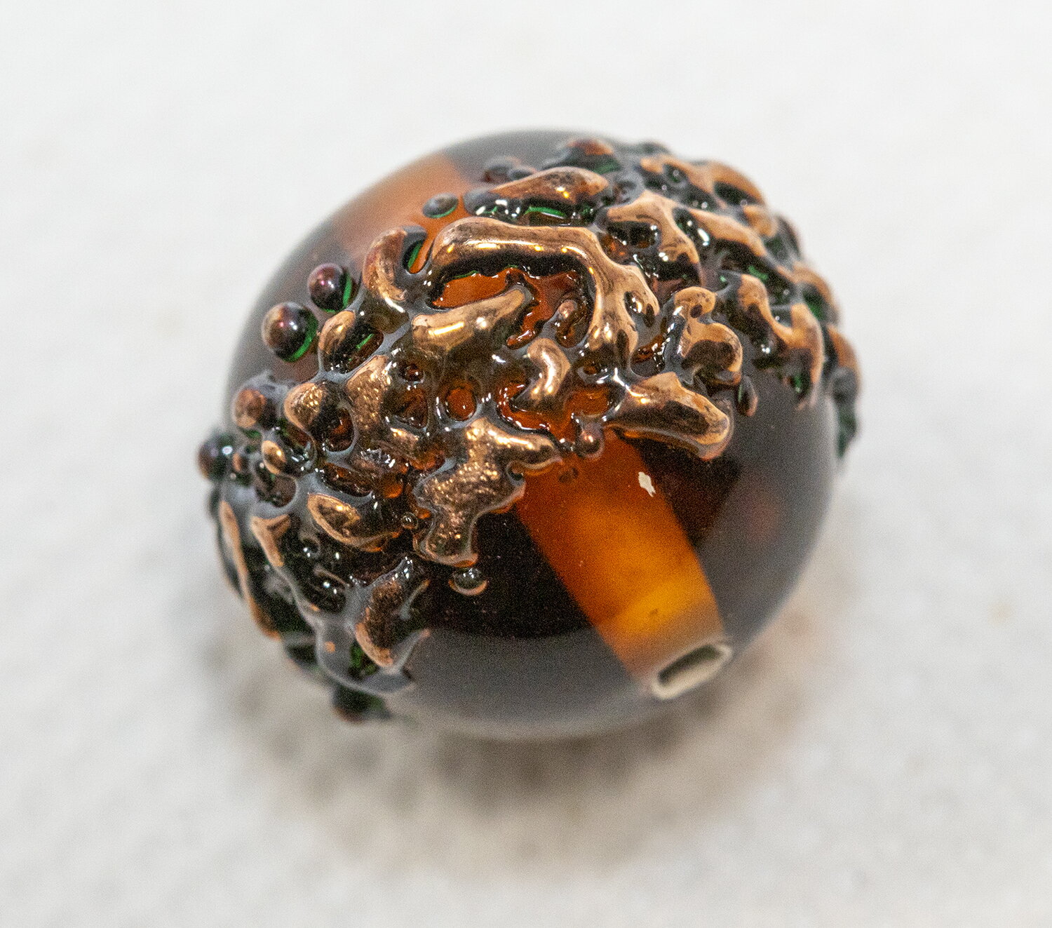 ボヘミアンビーズ モルダウ ラウンド トパーズ 14ミリ チェコローズ ビーズパーツ アクセサリーパーツ