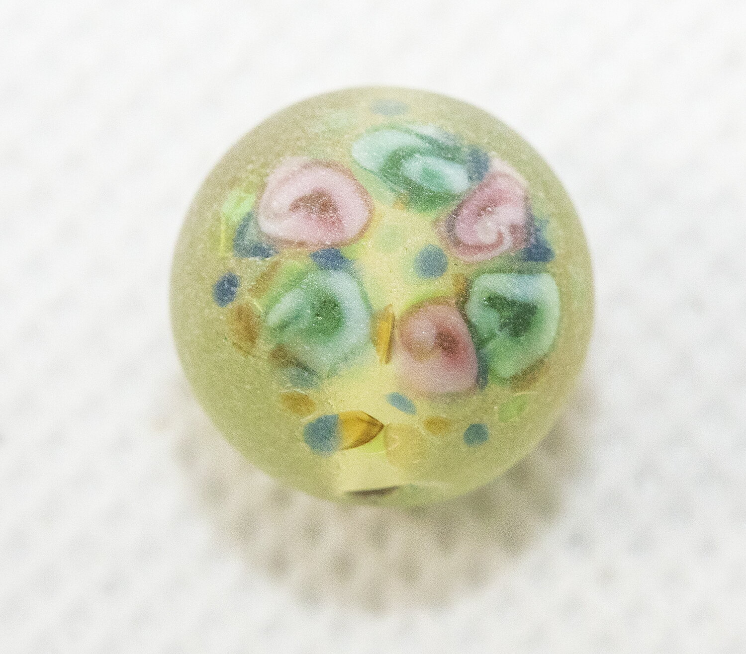 Handicrafts, Fabrics - ボヘミアンビーズ フロストローズ ラウンド12ミリ レモンイエロー チェコビーズ ビーズパーツ アクセサリーパーツ