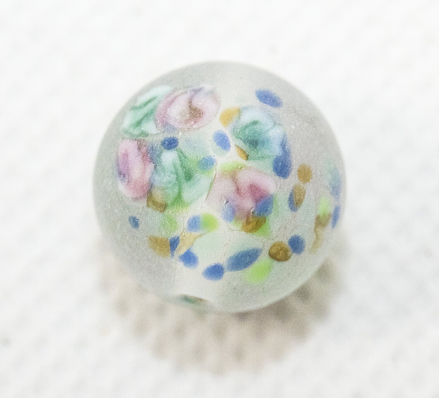 ボヘミアンビーズ フロストローズ ラウンド12ミリ ホワイト チェコビーズ ビーズパーツ アクセサリーパーツ