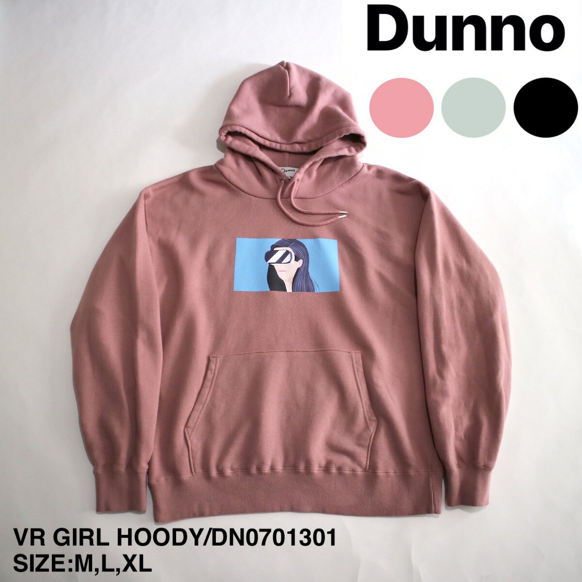 SALE セール 50 OFF【Dunno】ダノウ VR GIRL HOODIE メンズ レディース パーカー メンズパーカー レディースパーカー プリント プリントパーカー グラフィック グラフィックパーカー プルオーバー プルオーバーパーカー スウェット スウェットパーカー フーディー ブランド