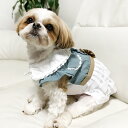 楽天emilystyleワンちゃん かわいい デニム ドレス スカート ペット 犬 小型犬 ウェア フリル ワンピース ドッグ エミリースタイル emilystyle