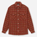 MLVINCE BX EMBROIDERY CHECK TWEED SHIRTS RED `FbN cC[hVc WPbg Xg[gt@bV