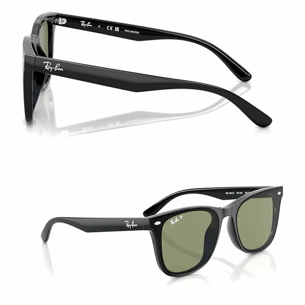 レイバン サングラス 偏光レンズ RayBan RB4391D 601/9A(65サイズ) フレーム：BLACK レンズ：DARK GREEN POLAR 日本限定デザイン アジアンフィット 正規品 保証書付き あす楽 2