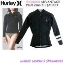 ウエットスーツ ジャケット ハーレー 23 HURLEY WMS ADVANTAGE PLUS 2mm ZIP JACKET レディース フロントジップ 日本規格正規品