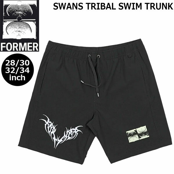 ボードショーツ FORMER フォーマー SWANS TRIBAL SWIM TRUNK トランクス BLACK FBO-23501 メール便配送