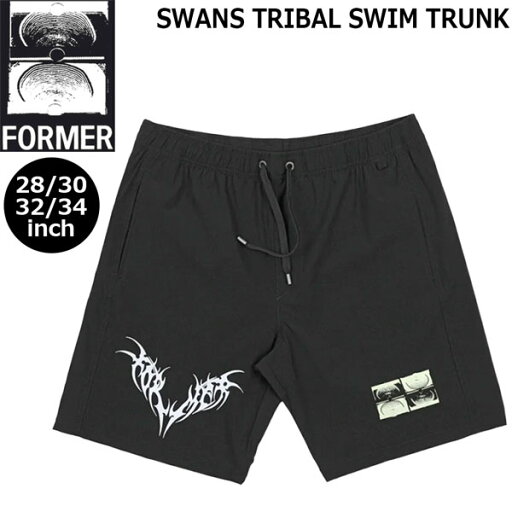 ボードショーツ FORMER フォーマー SWANS TRIBAL SWIM TRUNK トランクス BLACK FBO-23501 メール便配送 ボードショーツ FORMER フォーマー SWANS TRIBAL SWIM TRUNK トランクス BLACK FBO-23501 メール便配送
