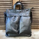 【Ain Soph(アインソフ)撥水/防水&ミーリング加工牛革・ブラックレザー縦型トートバッグ※肩ベルト付き(ASE1832-WSK)ブラックレザーシリーズ メ...