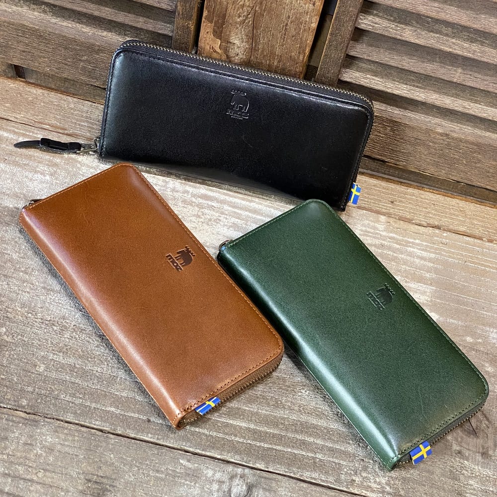 【moz（モズ）】『NEW SOLID/ニューソリッド』植物タンニン鞣し牛ヌメ革・オイルレザーラウンドファスナー長財布（86114）メンズ/レディース　牛革財布　ロングウォレット【レザーバッグ革財布専門店Vertigo/ヴァーティゴ】のサムネイル