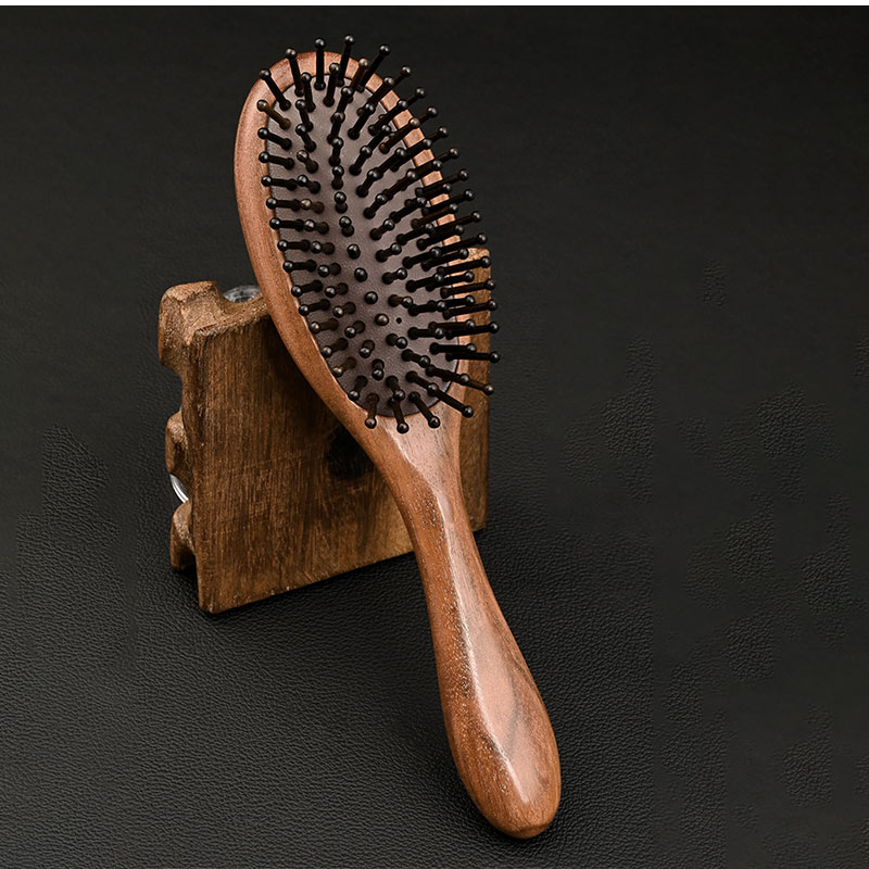 高級黒檀木ヘアブラシ 艶髪 ブロー パドルブラシ マッサージ ヘアーブラシ クシ くし サラサラ 髪 優し..