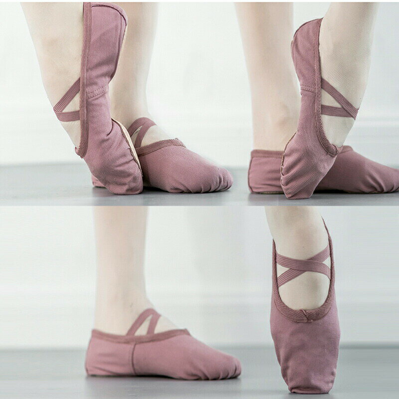 バレエシューズ 女の子 フラットシューズ ダンス 無地 キャンバス地 布製 子供用 ダンスシューズ 練習..
