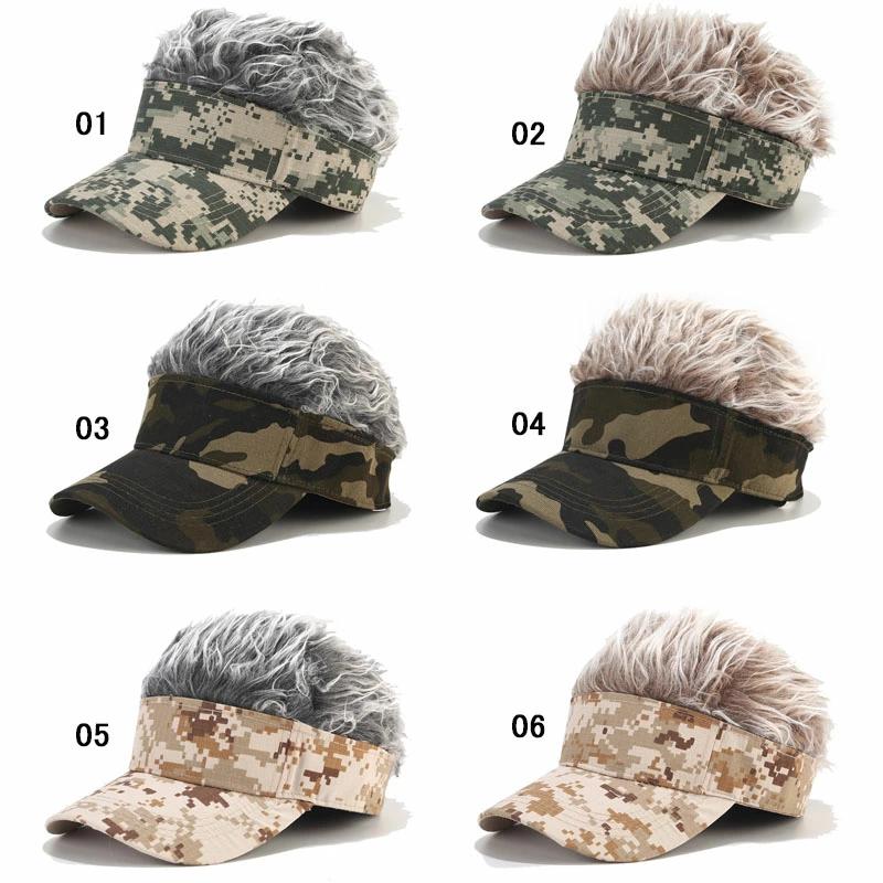 【 】かつら付きサンバイザー ゴルフ バイザー 髪の毛 ウィッグ 付 帽子 キャップ 野球帽 ゴルフ 釣り キャップ 日除け 変装 仮装