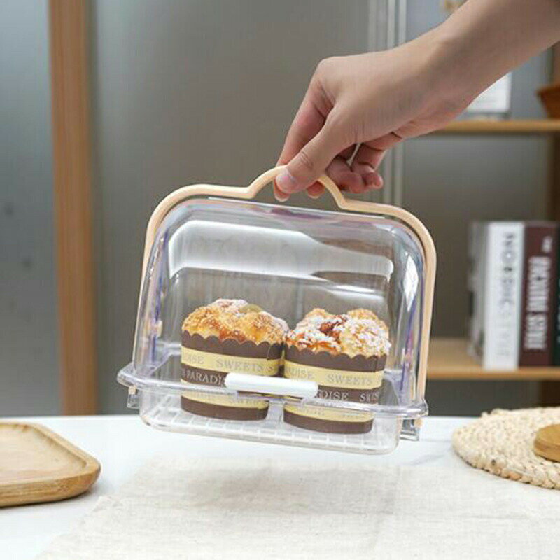 ブレッドケース ブレッドボックス 透明 パン保存ケース 蓋付き フルーツバスケット キッチン収納 常温保鮮ボックス 小物入れ 食器棚収納防塵 コップ水切り台 コスメ 薬品 哺乳瓶 デザート スナック 保存 果物収納 洗える 多機能収納ボックス