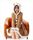 クリスマス コスプレ トナカイ サンタ衣装 ワンピース レディース ふわふわ 可愛い 着ぐるみ 大きいサイズ ?袖 ワンピース フード付き サンタクロース 仮装 クリスマス コスチューム 親子服 イベント パーティー 新年会 文化祭