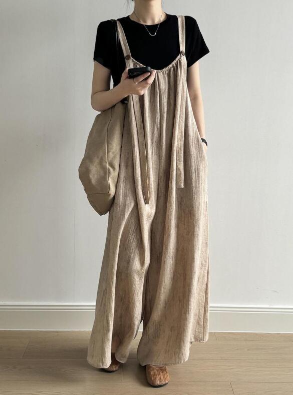 レディース サロペットスカート ジャンパースカート サロペット ワンピース ジャンパー スカート キャミワンピース オールインワン オーバーオール サスペンダー つりスカート ロングワンピース ロング マキシ カジュアル ゆったり 春夏