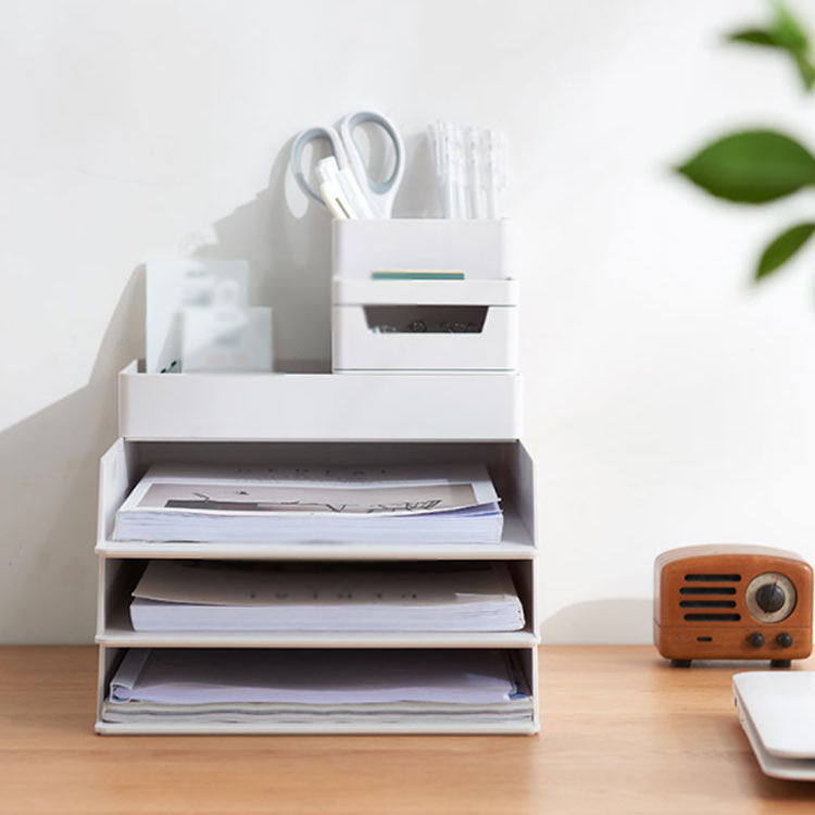 収納ケース 多機能 ファイルフォルダ A4 書類ケース ペン立て ペンスタンド レターケース 書類トレー ..