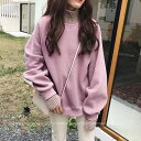 プルオーバー トレーナー おしゃれ ルームウェア レディース グリーン ニット チュニック ハイネック レイヤード パーカー スウェット タートルネック 裏起毛 重ね着風 トップス 無地 スリット 秋服 可愛い ピンク 長袖