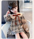 ベビー服 ベビー ワンピース 春秋 長袖 チェック柄 ドレス 通園 可愛い リボン付き フォーマル 幼児 女児 キッズ 女の子 韓国風 プリンセス風 子ども服 韓国服 普段着 お出かけ あったか カジュアル プレゼント 誕生日 贈り物 幼稚園 入園式 七五三 お宮参り