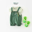ベビー服 サロペット 夏 セットアップ 半袖 tシャツ 上下セット 男の子 オーバーオール カジュアル キッズ服 上下セット 可愛い 恐竜 帽子付き 赤ちゃん服 ロンパース ゆったり オシャレ 重ね着風 通園1歳 2歳 3歳 出産祝い 日常着 プレゼント 贈り物