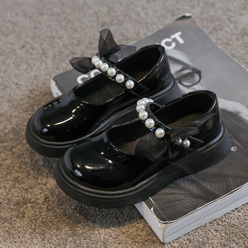 女の子 フォーマルシューズ 子供靴 マジックテープ 真珠 入学式 結婚式