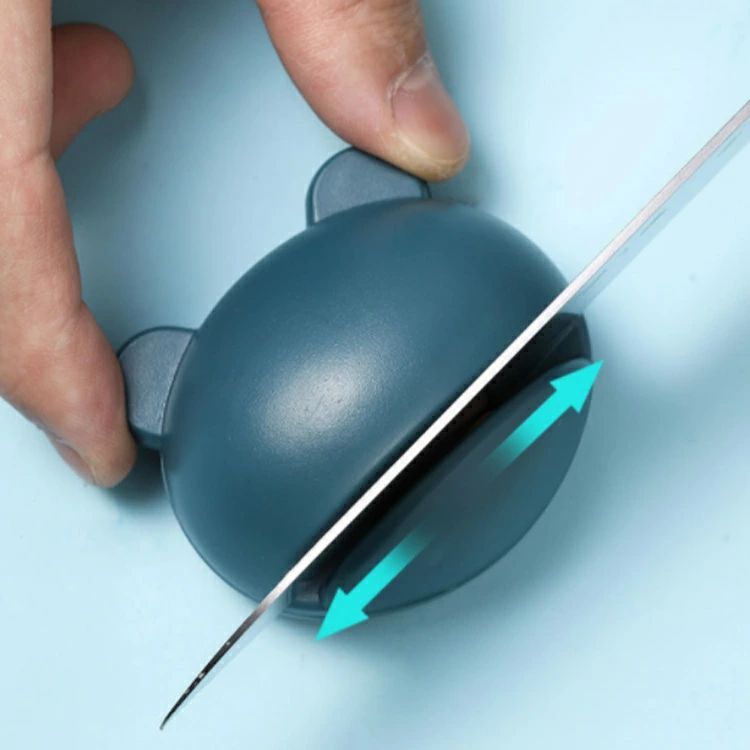 ミニ 砥石 包丁砥ぎ 研ぎ器 両刃 包丁磨き キッチン用品 包丁研ぎ器 包丁シャープナー ナイフ研ぎ かんたん 卓上型 小型 調理器具 コンパクト 包丁とぎ くま 耳つき かわいい 使いやすい 包丁とぎ