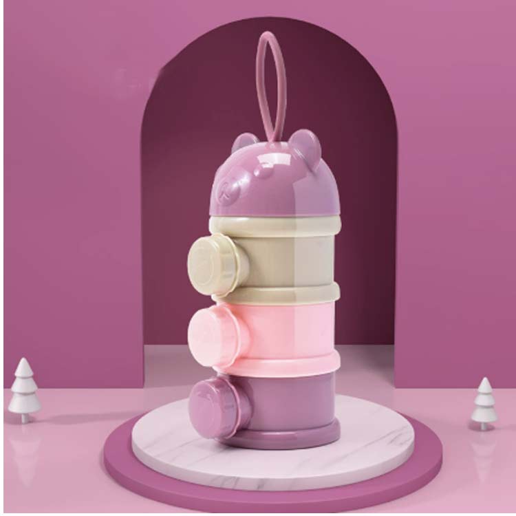 【2個セット】粉ミルクケース 4段 3段 離乳食保存容器 哺乳びん 粉ミルク容器 ミルクボックス 可愛い 大容量 ベビー コンパクト ベビー用品 携帯便利 持ち運びしやすい 小分け 保存容器 調乳ケース 外出 お出かけ 出産準備 贈り物 プレゼント 出産祝い