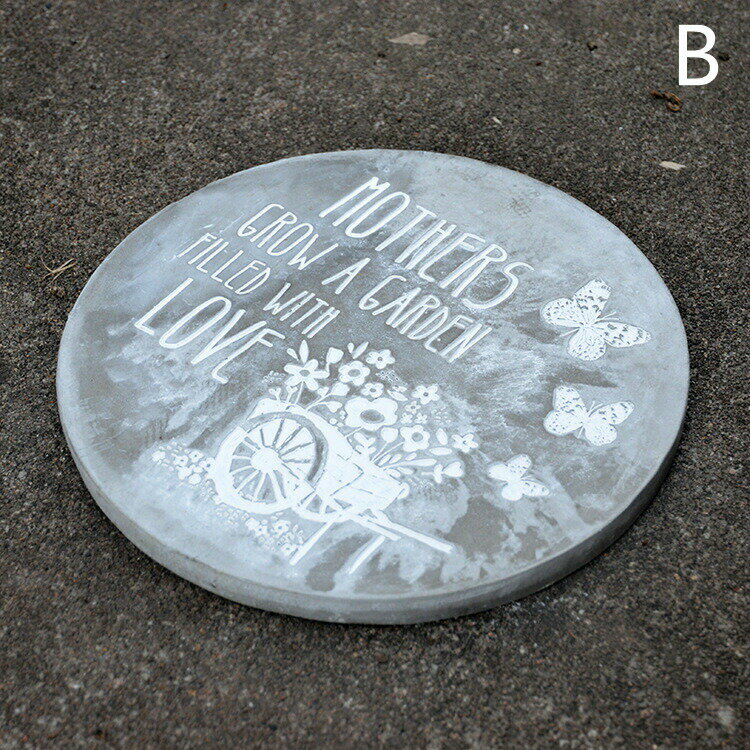 ステップストーン 踏石 敷石 飛び石 ガーデンオーナメント 置物 プレート セメント製 英字メッセージ入り おしゃれ 玄関アプローチ ガーデニング装飾 ナチュラルカントリー風 エクステリア 庭 DIY ガーデンファニチャー