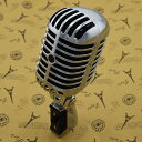 ガイコツマイク SHURE 55SH風 KTVレトロダイナミックマイク 有線 カラオケ ボーカル用 単一指向性 高感度 ON/OFFスイッチ付 キャノンケーブル対応 スタンド取付可能 ライブ スピーチ 音楽録音 配信 耐衝撃 金属製 高音質 ビンテージ風 おしゃれマイク