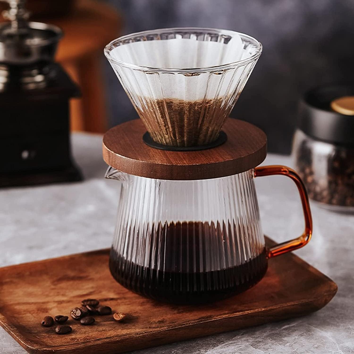 300ML コーヒーポット コーヒーサーバー コーヒー用品 コーヒー セット ガラスコーヒードリッパー 1-2カップホームフィルターコーヒーメーカー コーヒードリップ器具