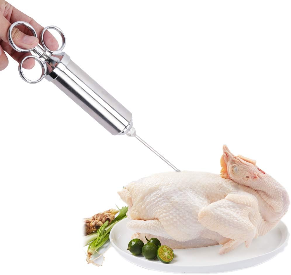 肉インジェクター ステンレススチール 肉インジェクター シリンジ 味 インジェクター 食品インジェクタ..