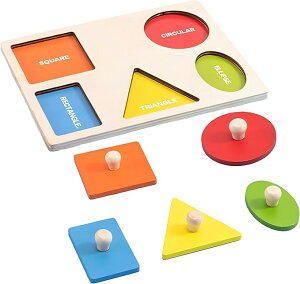 木製パズル 幾何学的形状の型はめパズル 知育玩具 立体パズル 色認識 図形認知 早期教育 子供 おもちゃ 幼稚園 親子交流促進 誕生日 贈り物