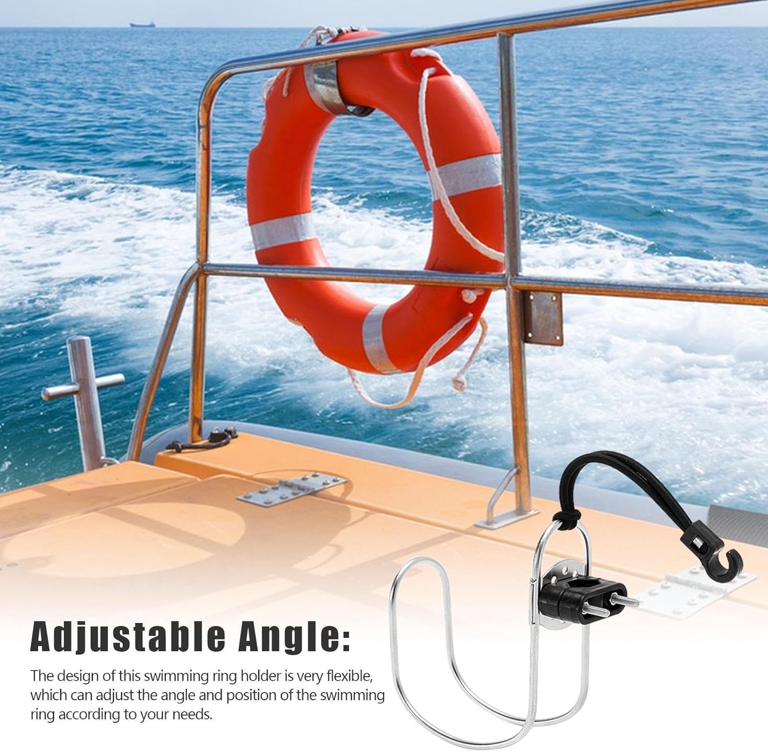 リングブイブラケット - ボート用ライフリング 304 ステンレス鋼 | ボート安全投擲リング、マリンボー..