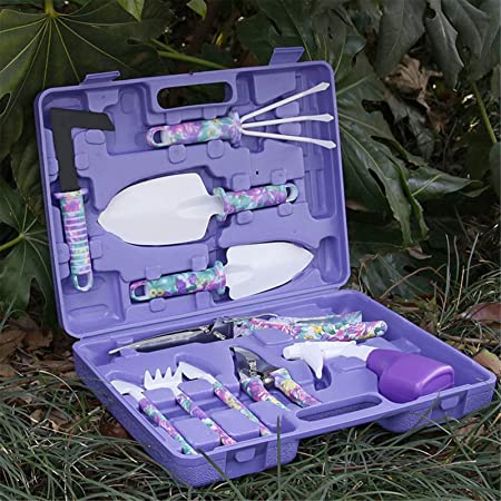 ガーデニングツールセット10ピースはさみのシャベルのスペード植栽除草済みキット収納ボックス庭DIYハ..