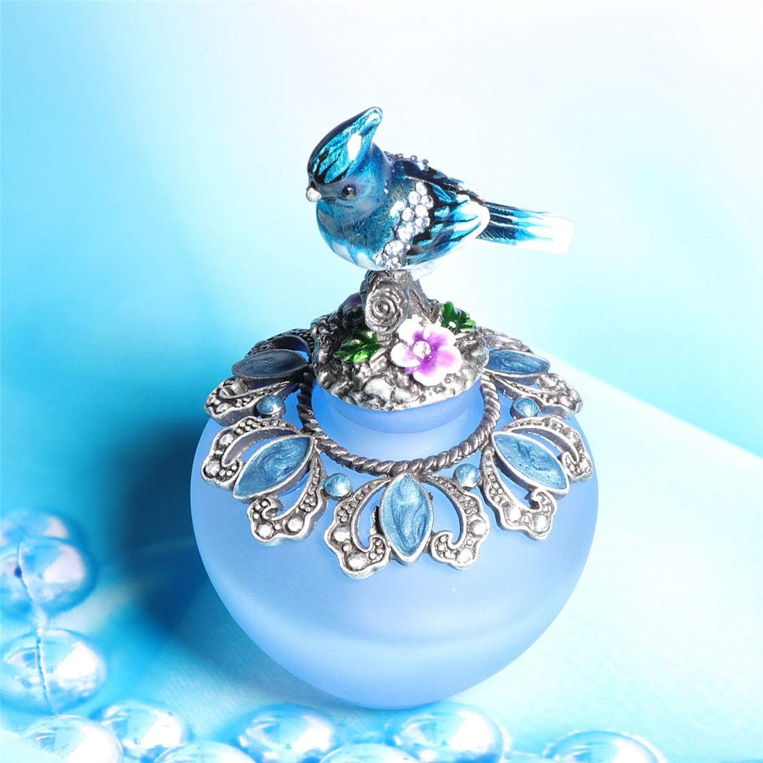 青い鳥クリスタル復古香水瓶 レトロボトル 復古精油瓶 インテりア コレクション置物 装飾品 プレゼント..