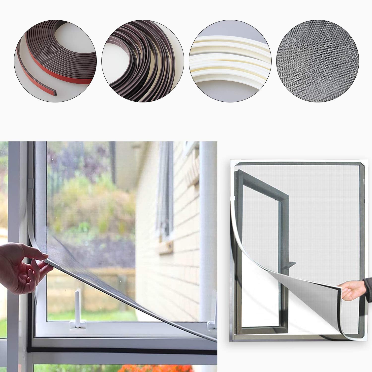 網戸キット マグネット取り付け 簡単 防虫ネット60*120CM 蚊防ぐあみど 自由にカット可能 DIY 網戸張り..