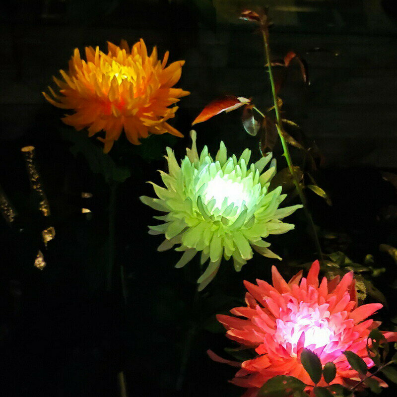 ソーラーライト 花 おしゃれ 屋外 埋め込み式 防水 暖色系 LED ガーデン 夜間自動点灯 太陽光発電 常夜..