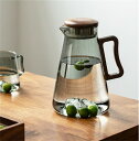ガラス ピッチャー 2.1L 蓋付き 冷水筒 北欧スタイルの氷水ポット 麦茶ポット 2リットル 大容量 耐熱ガラス 紅茶ポット フルーツティー 花茶 工芸茶 ハーフティー に ガラス急須 健康茶器