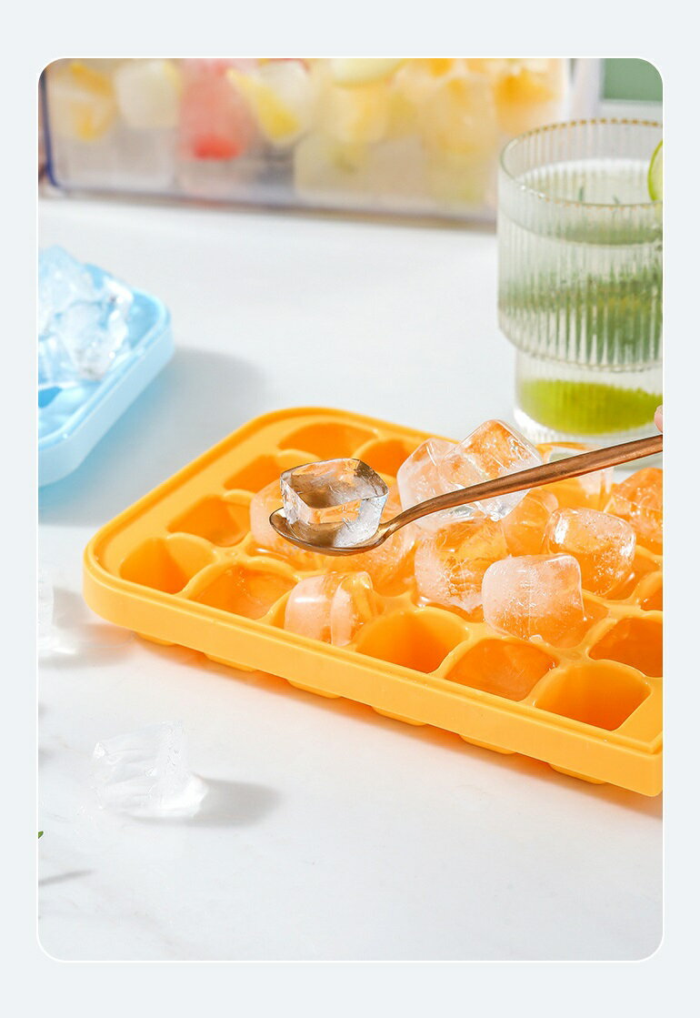 ふた付きアイス キューブ トレイ - 冷凍庫用簡単リリース製氷機,BPAフリー シリコンアイスキューブ型 冷凍庫用 氷を簡単に押し出せる カクテルウイスキーチョコレートを冷却するためのアイスバケツ 父の日