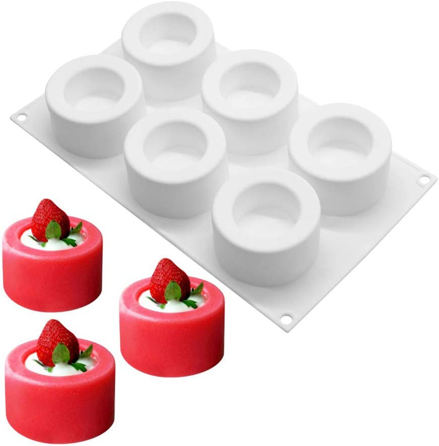 2個セット ムースケーキ シリコーンのフランスのムースのケーキ 3D 耐熱皿 DIY型 6つの穴のプリンのコップを形成します 手作り 家 在宅 父の日