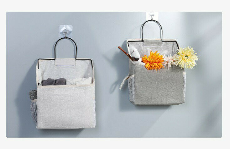 生地壁掛けバッグフックストレージドアオーガナイザーバッグための壁のドア 寮キッチン収納ポケットバッグ 父の日