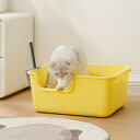 【スコップあります】デオトイレ 猫用 シンプルタイプ 快適ワイド 猫トイレ ドーム型 大型猫 猫用トイレ本体 成猫用 コンパクト 大きめ ニャンとも清潔トイレ ハーフカバー イエロー グレー ライトコーヒー 50*22*40cm