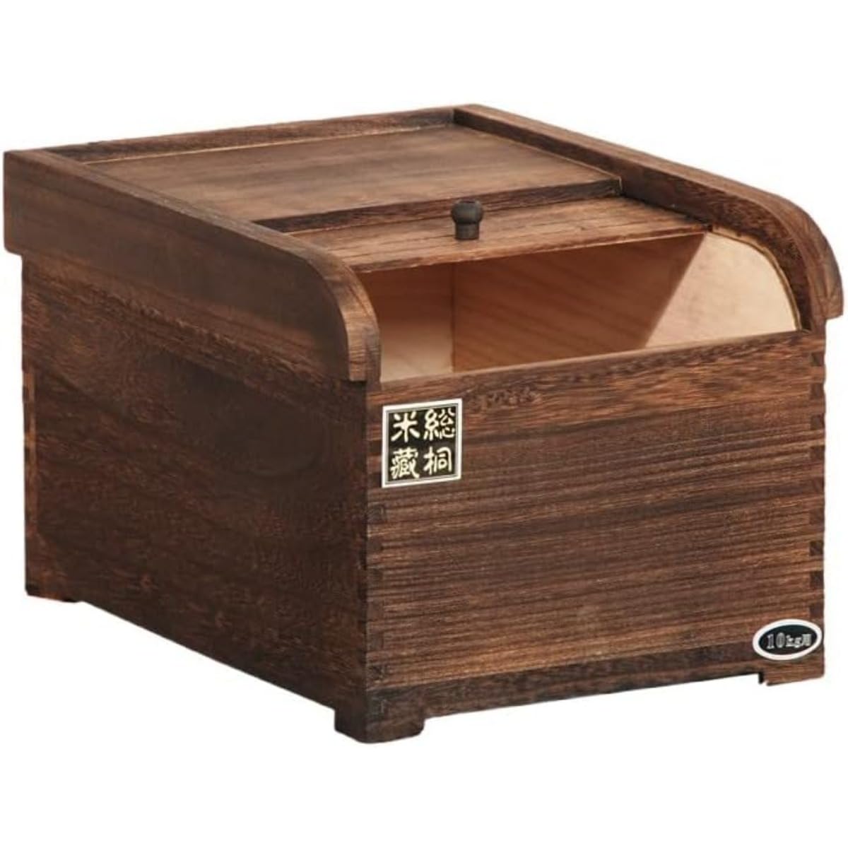 米びつ 密閉 雑穀米 乾物・防虫・防湿・防腐 無垢材 麺収納箱 米保存 食品 容器 桐製 木製 正方形 (10 ,)