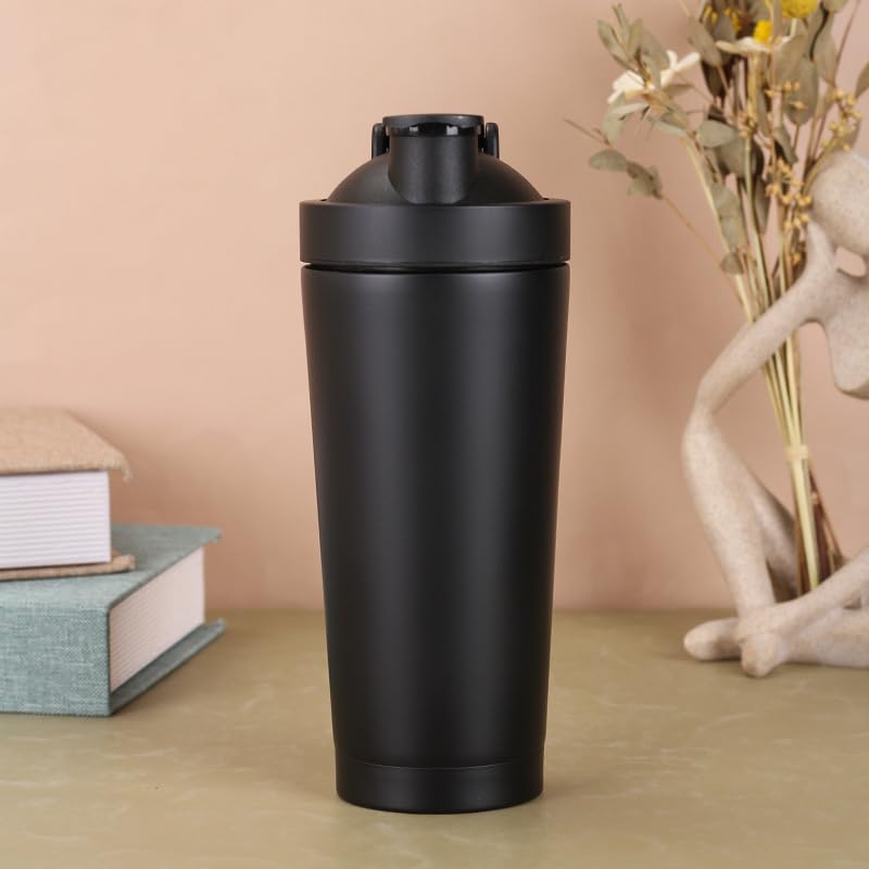 SQYUHENG750ml 大容量 プロテインシェイカー 304ステンレス 二層断熱 ジム スポーツ トレーニング 用 ..