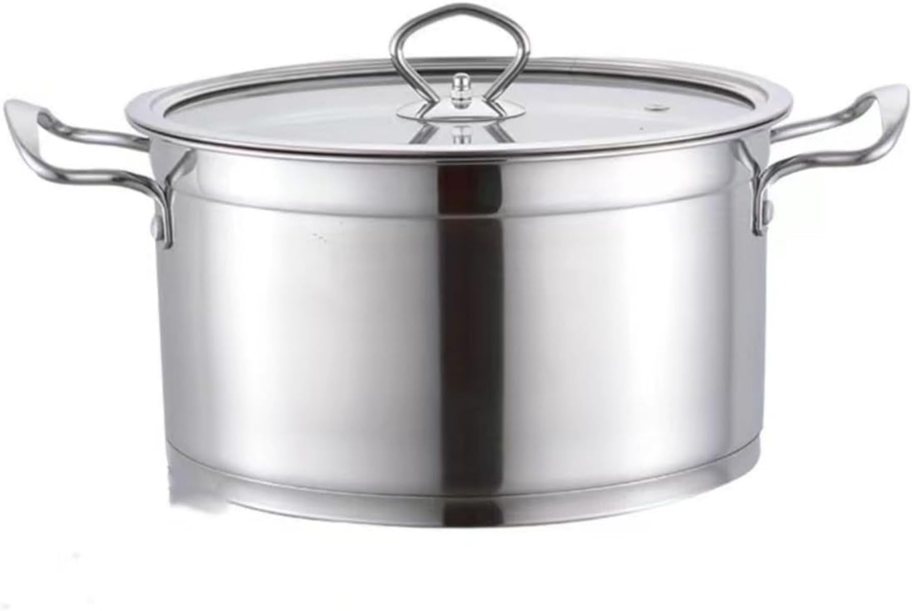 ステンレス製 3 層底 両手鍋 ガラス鍋蓋付き 深型鍋 対応 オール熱源対応 大容量 家庭・業務兼用 シチ..