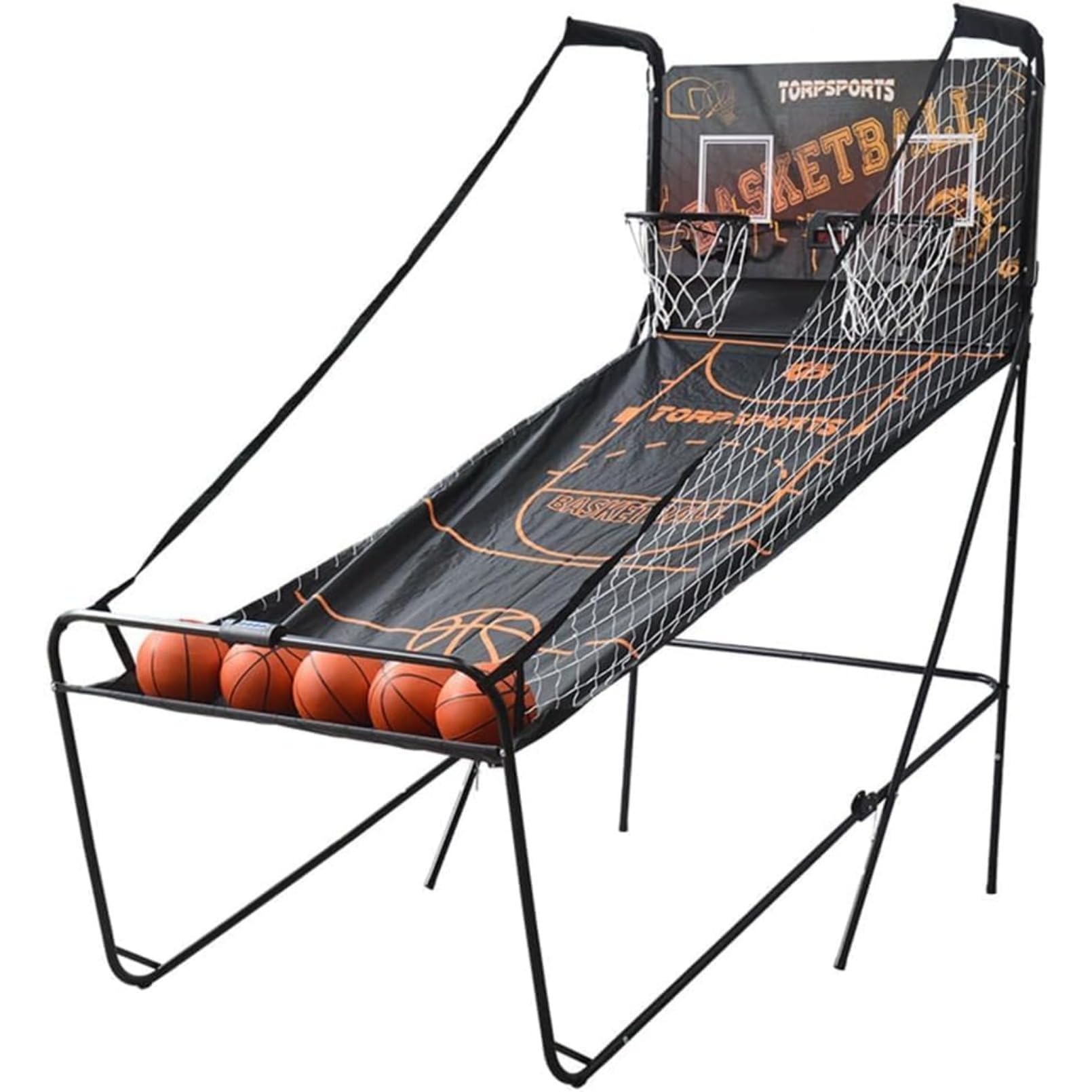 楽天Verve Collection【2人対戦可能】電子バスケットボールゲーム 屋内用 アーケード型 ダブルショット 電子スコアラー搭載 8ゲームモード+3ボール付き 携帯式バスケットゴール 大人向けスポーツシューティングゲーム