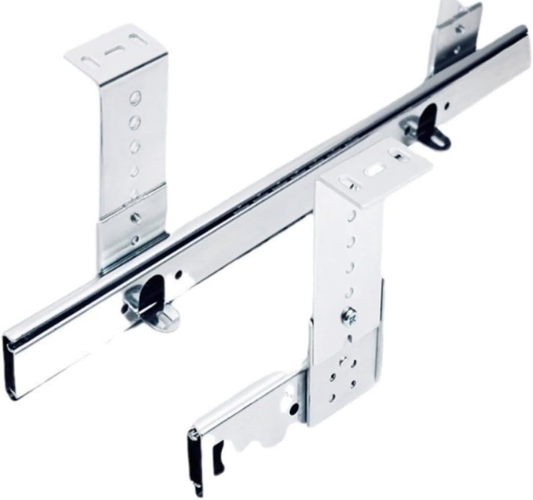 【耐荷重・伸縮可能】金属製スライドレール キーボードトレイ用/デスク下用 鋼板製 スムーズ開閉 強い..