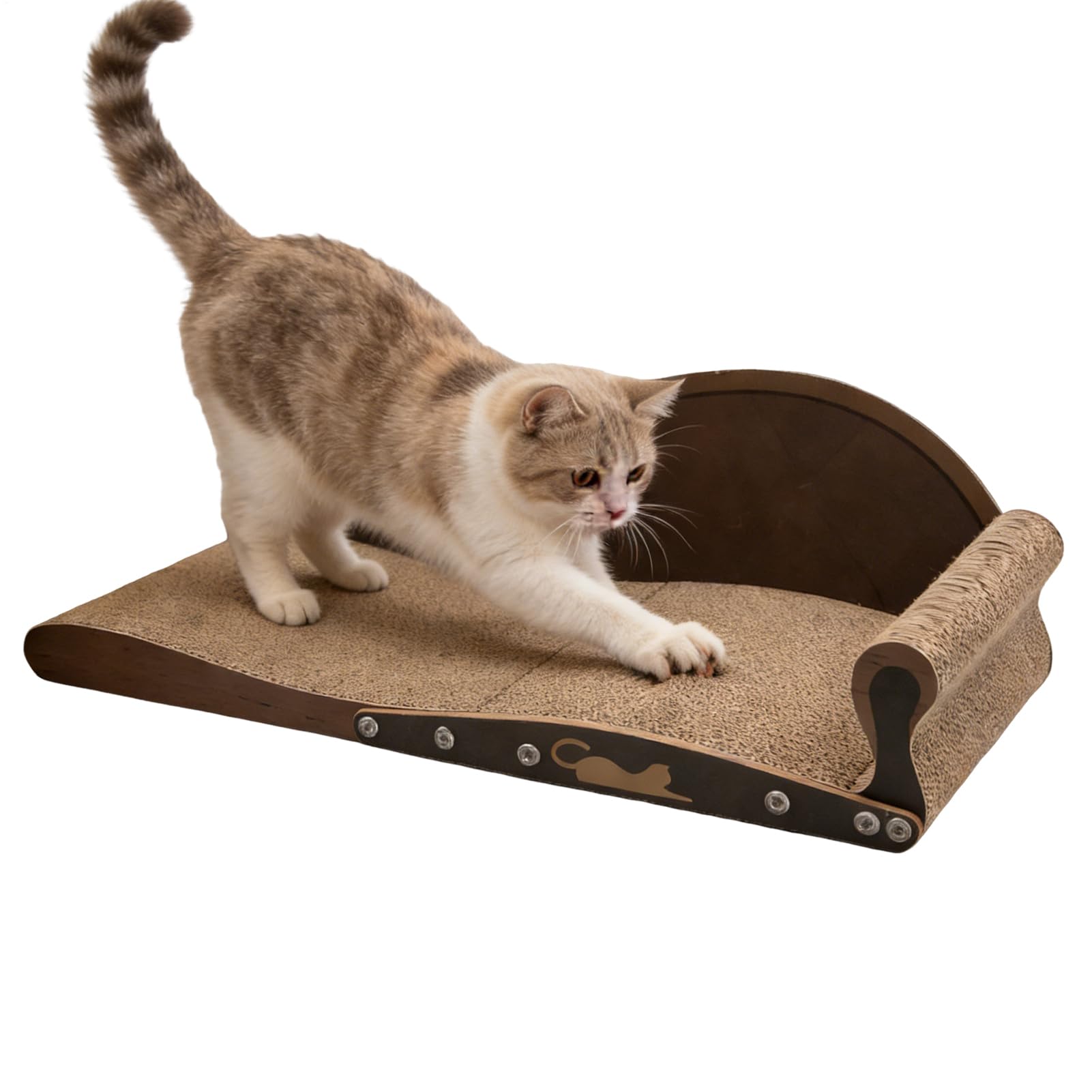 猫用爪とぎベッド,爪研ぎおもちゃ 家具保護器 | 段ボール製のスクラッチャーラウンジとペットベッド兼用寝床,室内リビングベランダフロアペット子猫用